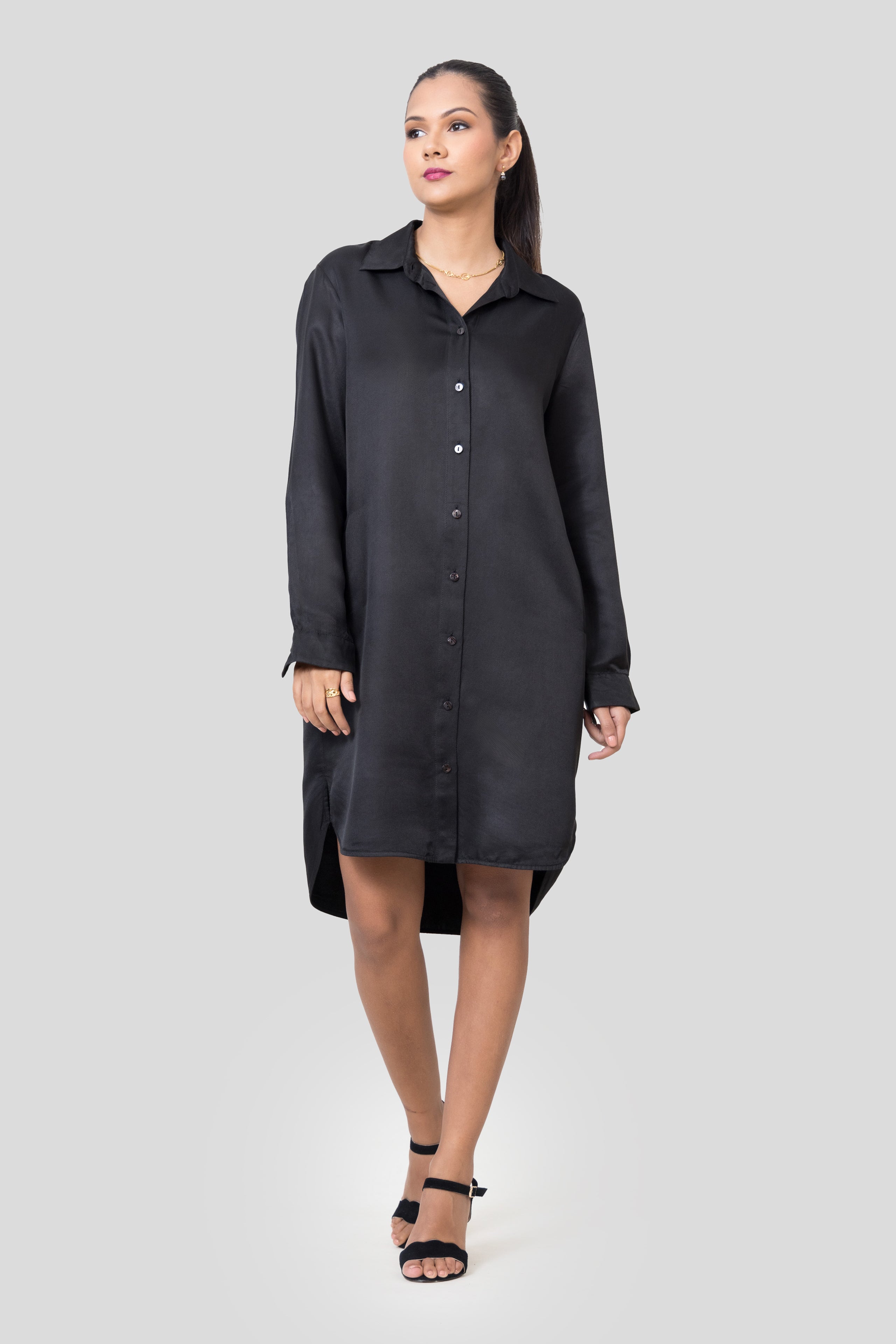 Silk Shirt Dress