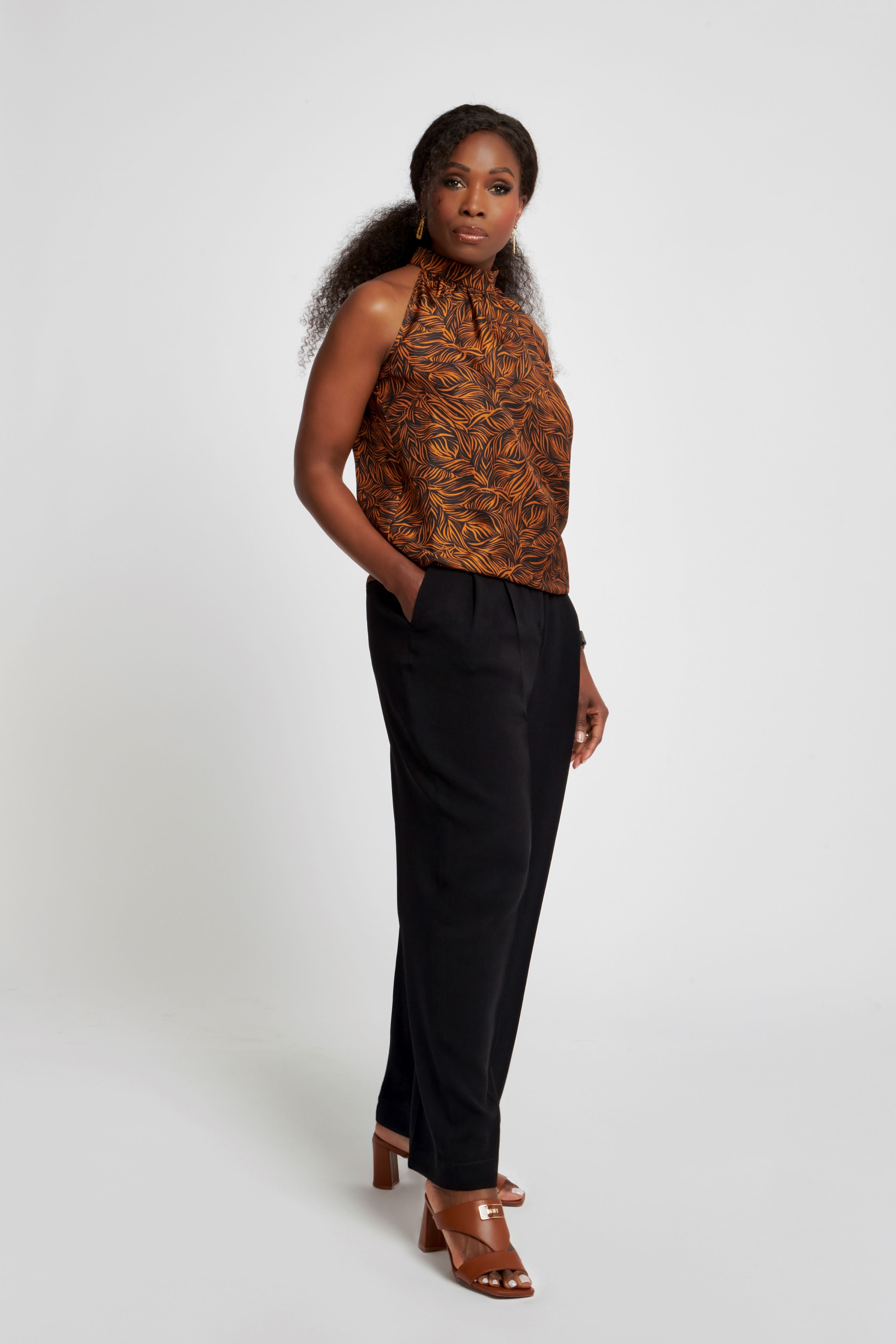 Tiger Print Silk Blouse